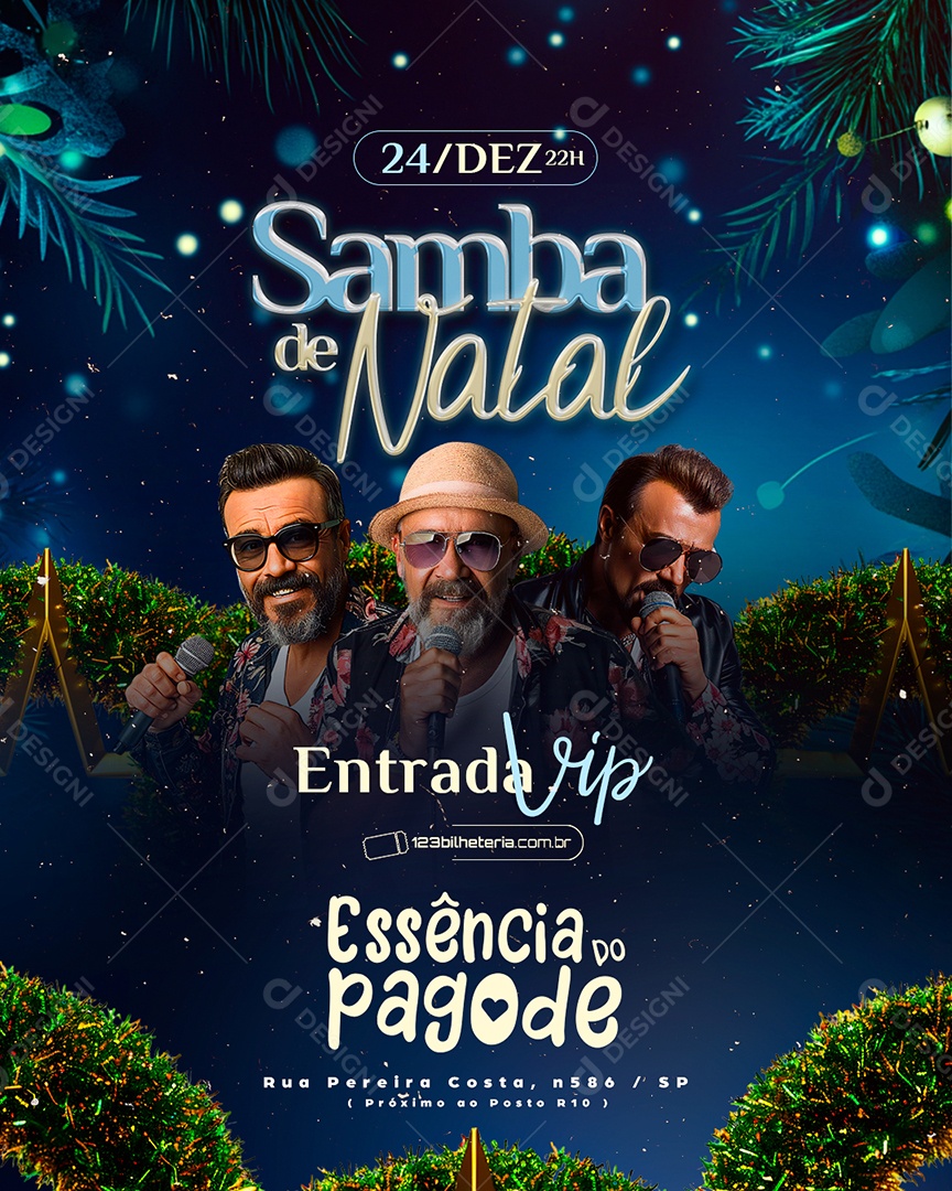 Flyer Samba de Natal Social Media PSD Editável