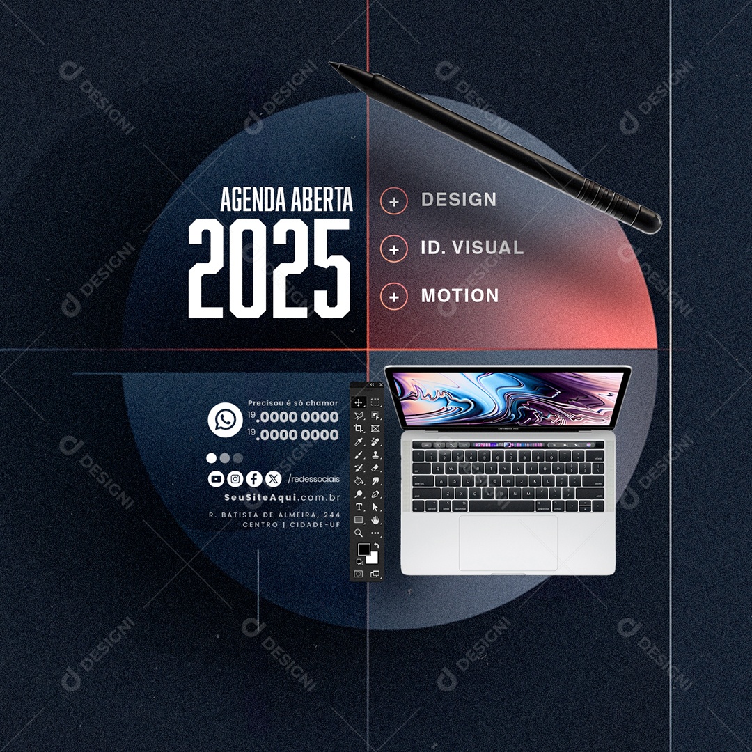 Designer Gráfico Agenda 2025 Design ID Visual Motion Social Media PSD Editável
