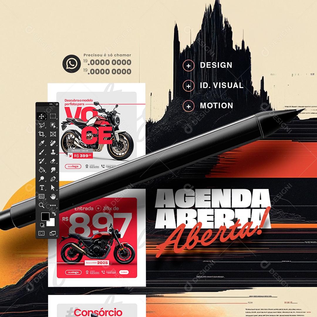Designer Gráfico Agenda Design ID Visual Motion Social Media PSD Editável