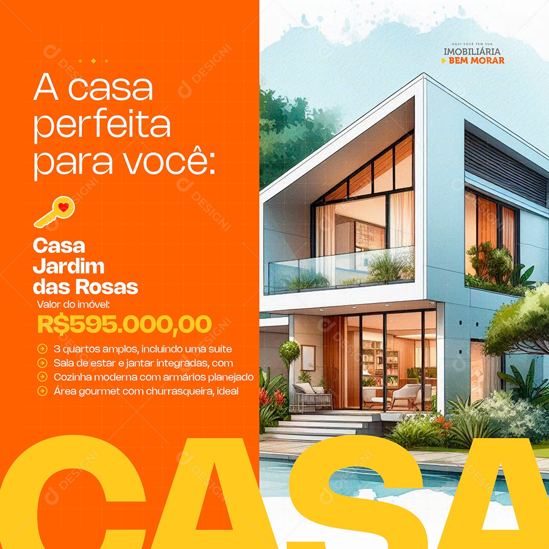 Real Estate Perfect House For You Social Media PSD Editable