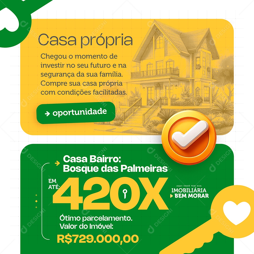 Imobiliária Tenha Sua Casa Social Media PSD Editável