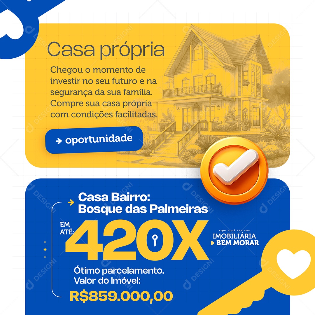 Imobiliária Tenha Sua Casa Própria Social Media PSD Editável