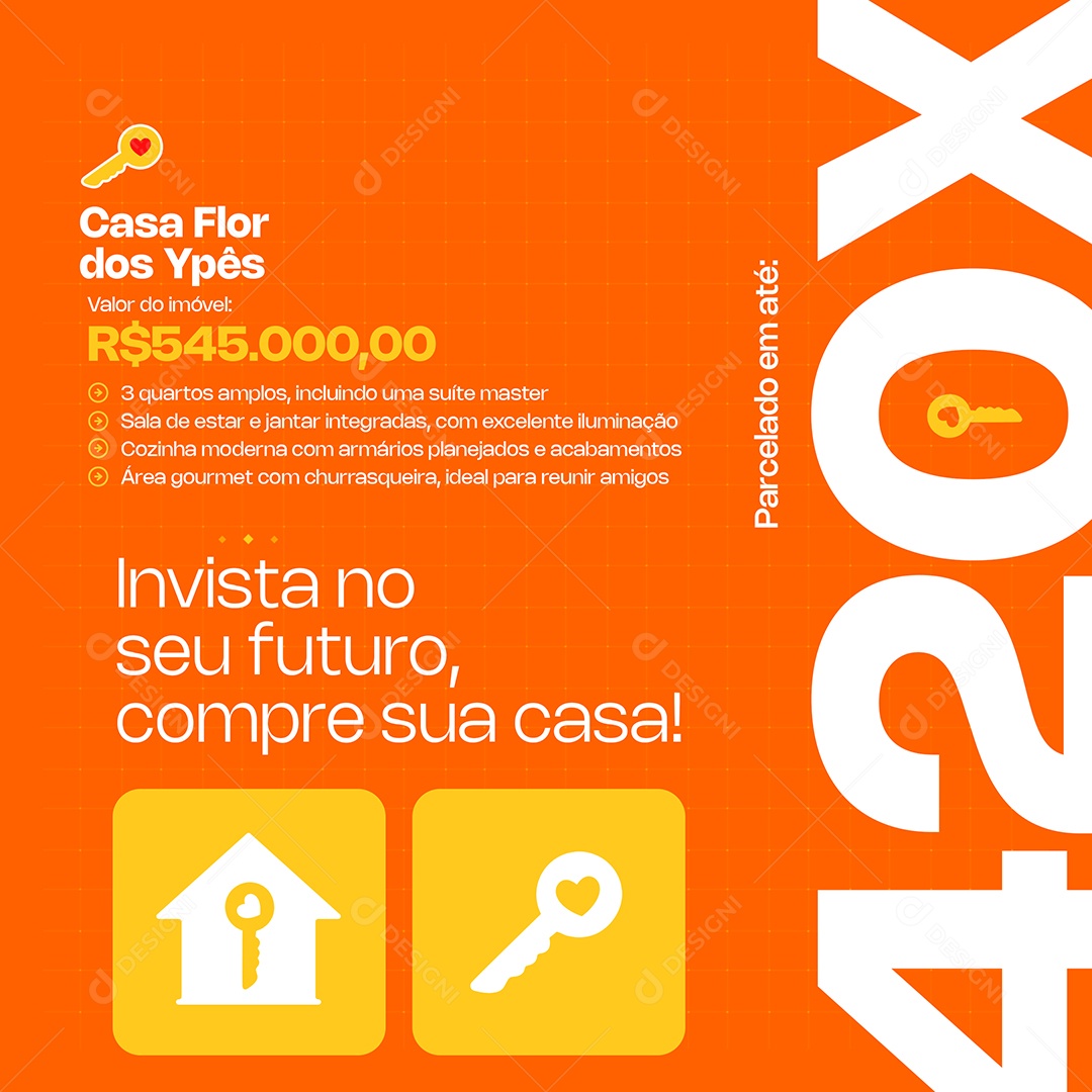 Imobiliária Invista No Seu Futuro Social Media PSD Editável