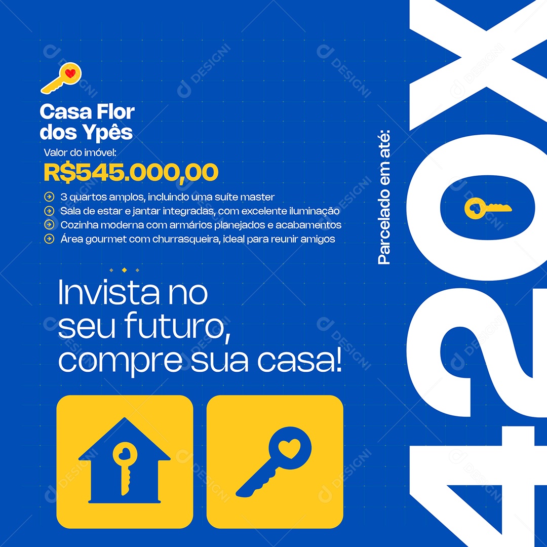 Imobiliária Invista No Seu Futuro Social Media PSD Editável