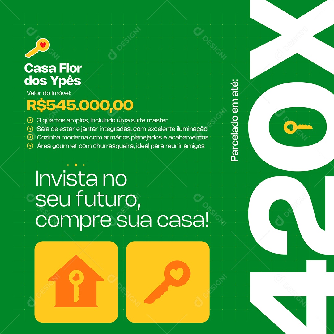 Imobiliária Invista No Seu Futuro Social Media PSD Editável