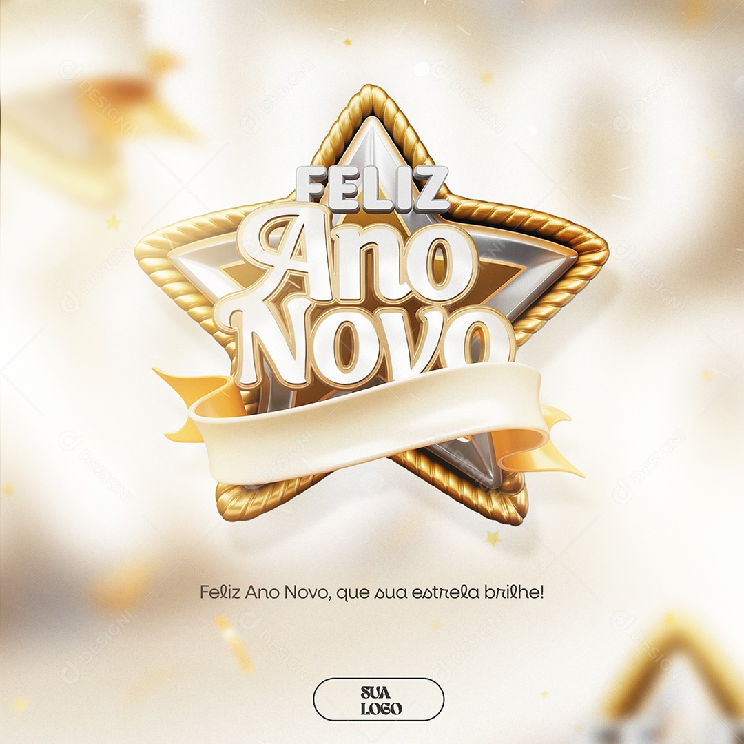 Feliz Ano Novo Que Sua Estrela Brilhe Social Media PSD Editável