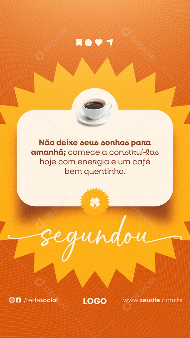 Story Segundou Frase Motivacional Social Media PSD Editável