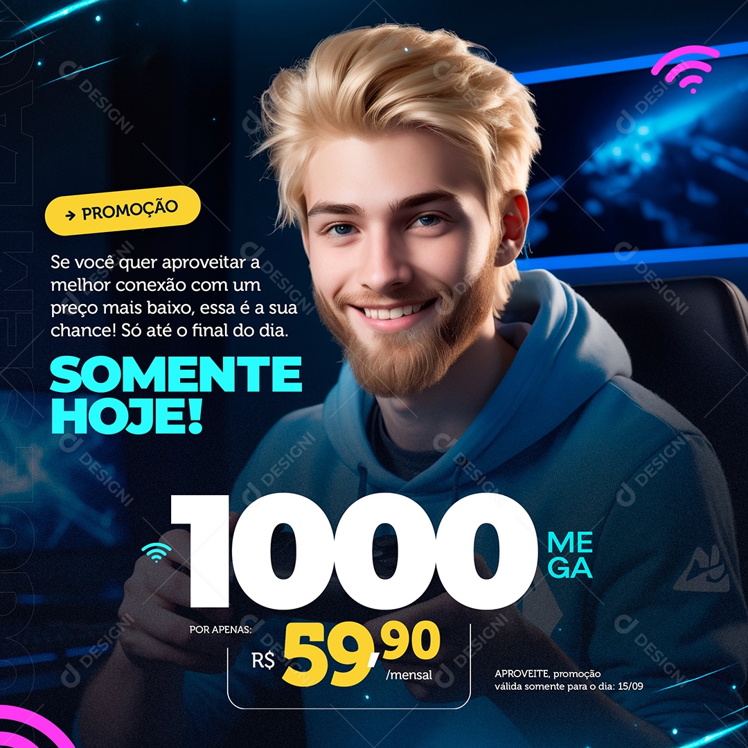 Plano de Internet Mil Megas Promoção Social Media PSD Editáve