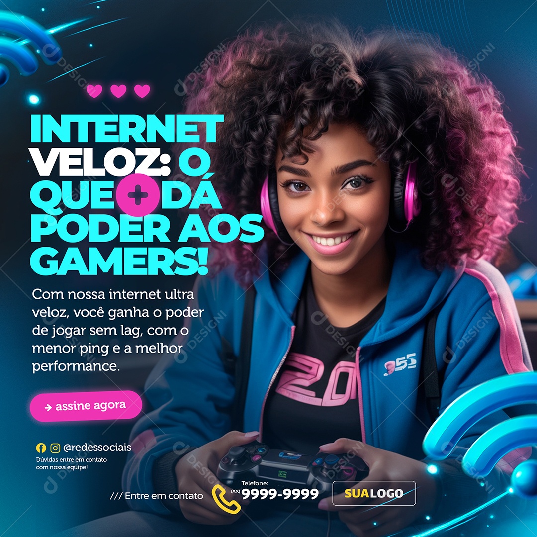 Plano de Internet Veloz Social Media PSD Editáve