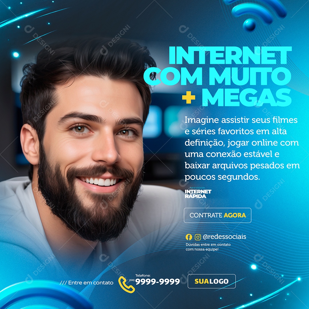 Plano de Internet Com Muitos Megas Social Media PSD Editáve