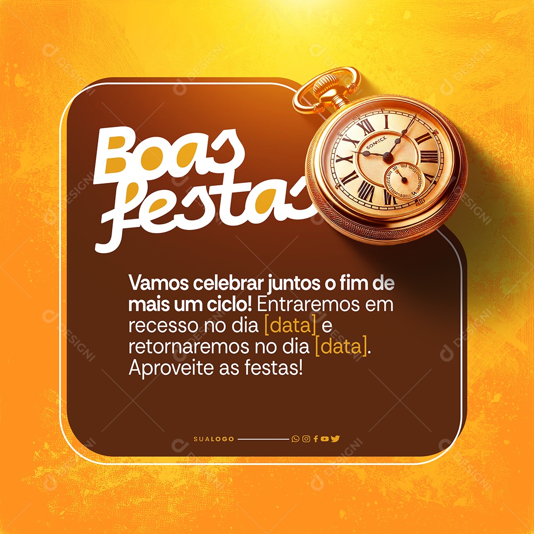 Boas Festas Vamos Celebrar Juntos Social Media PSD Editável