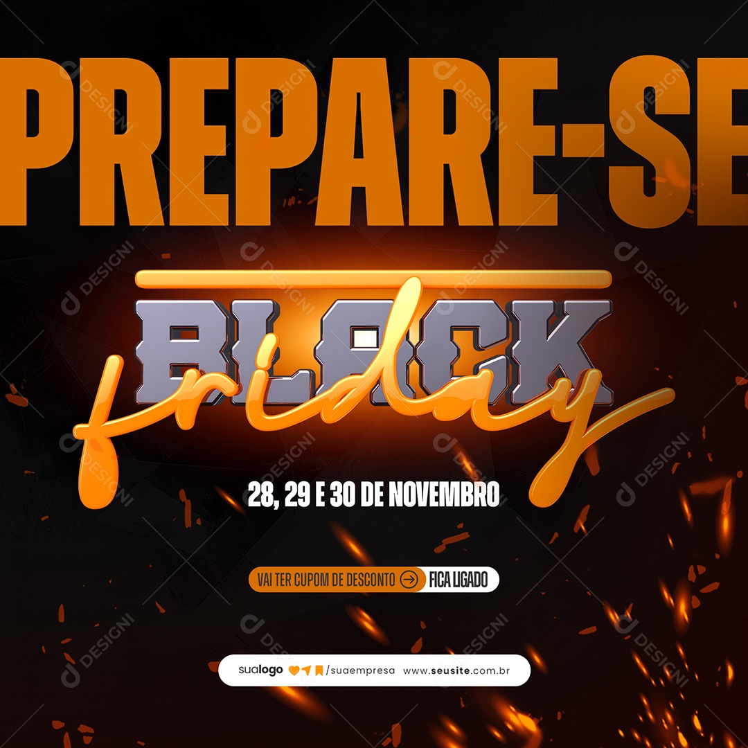 Prepare-se Black Friday Produtos Social Media After Effects Editável