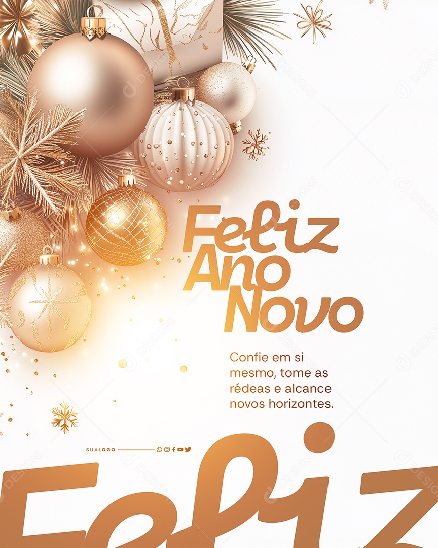 Feliz Ano Novo Confia Em Si Mesmo Social Media PSD Editável