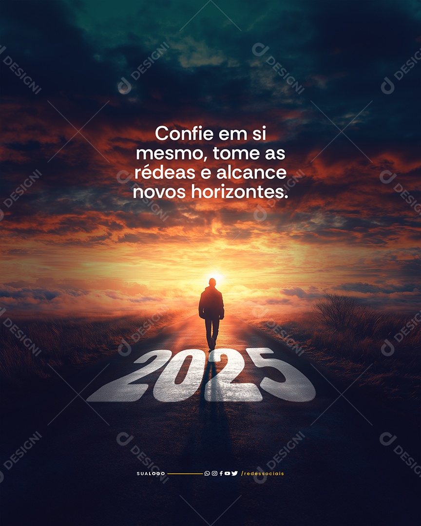 Confie Em Si Mesmo 2025 Social Media PSD Editável