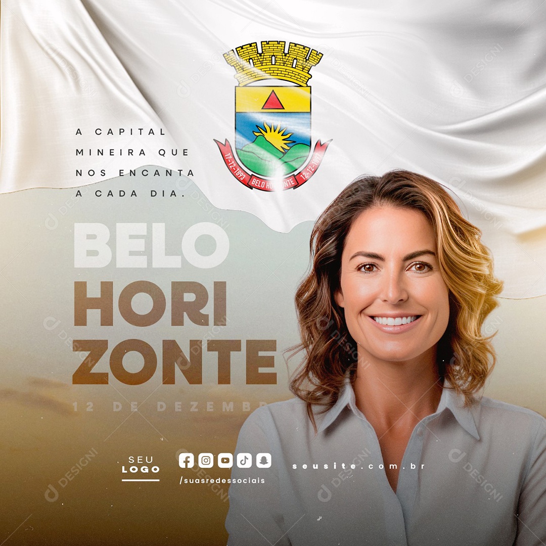 Aniversário de Belo Horizonte 12 de Dezembro Social Media PSD Editável