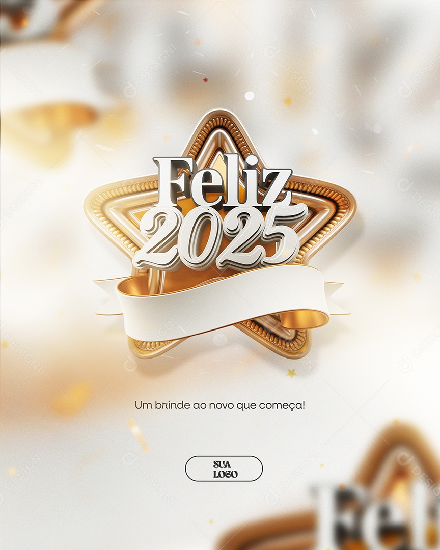Feliz 2025 Um brinde ao Novo Que Começa  Social Media PSD Editável