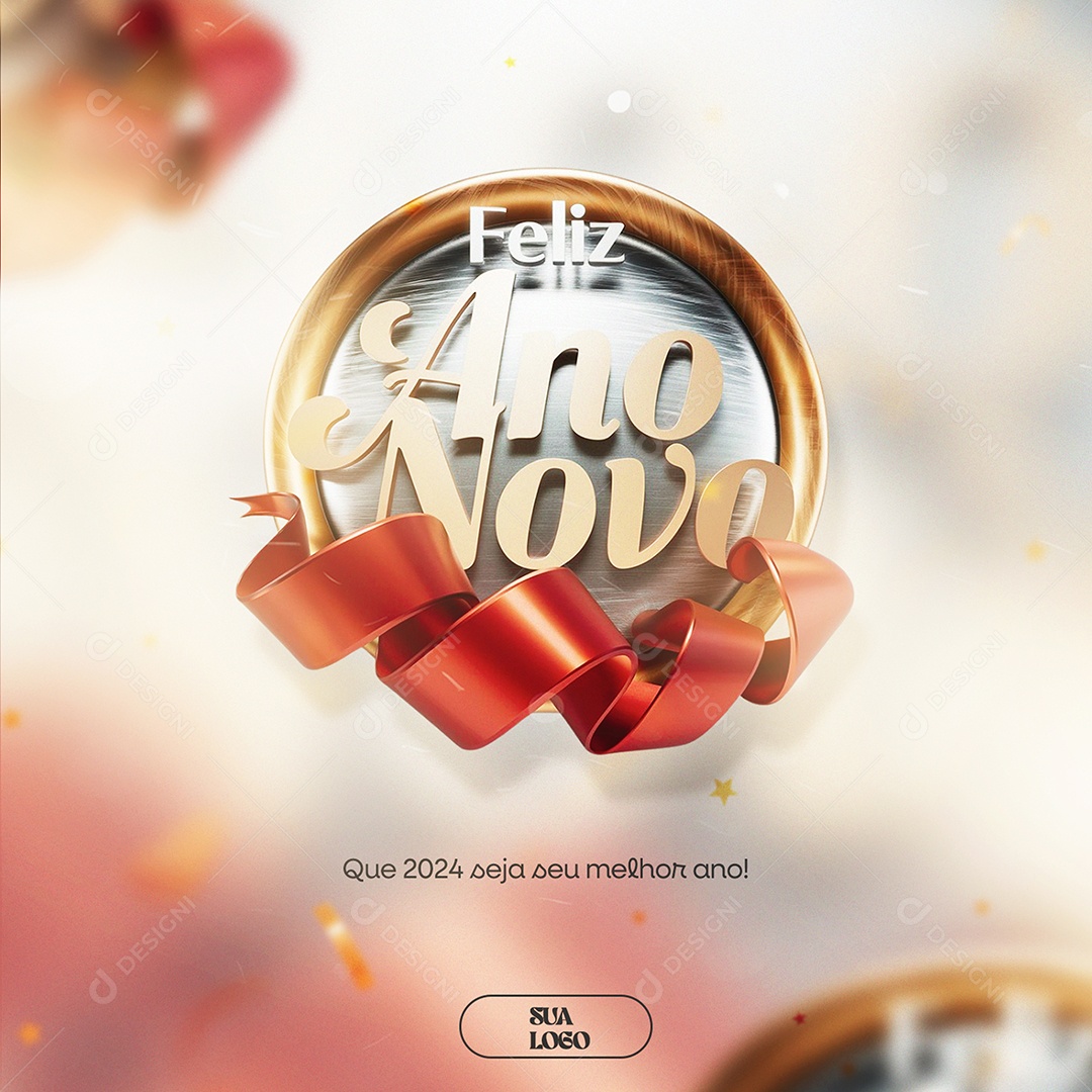 Feliz Ano Novo Melhor Ano Social Media PSD Editável