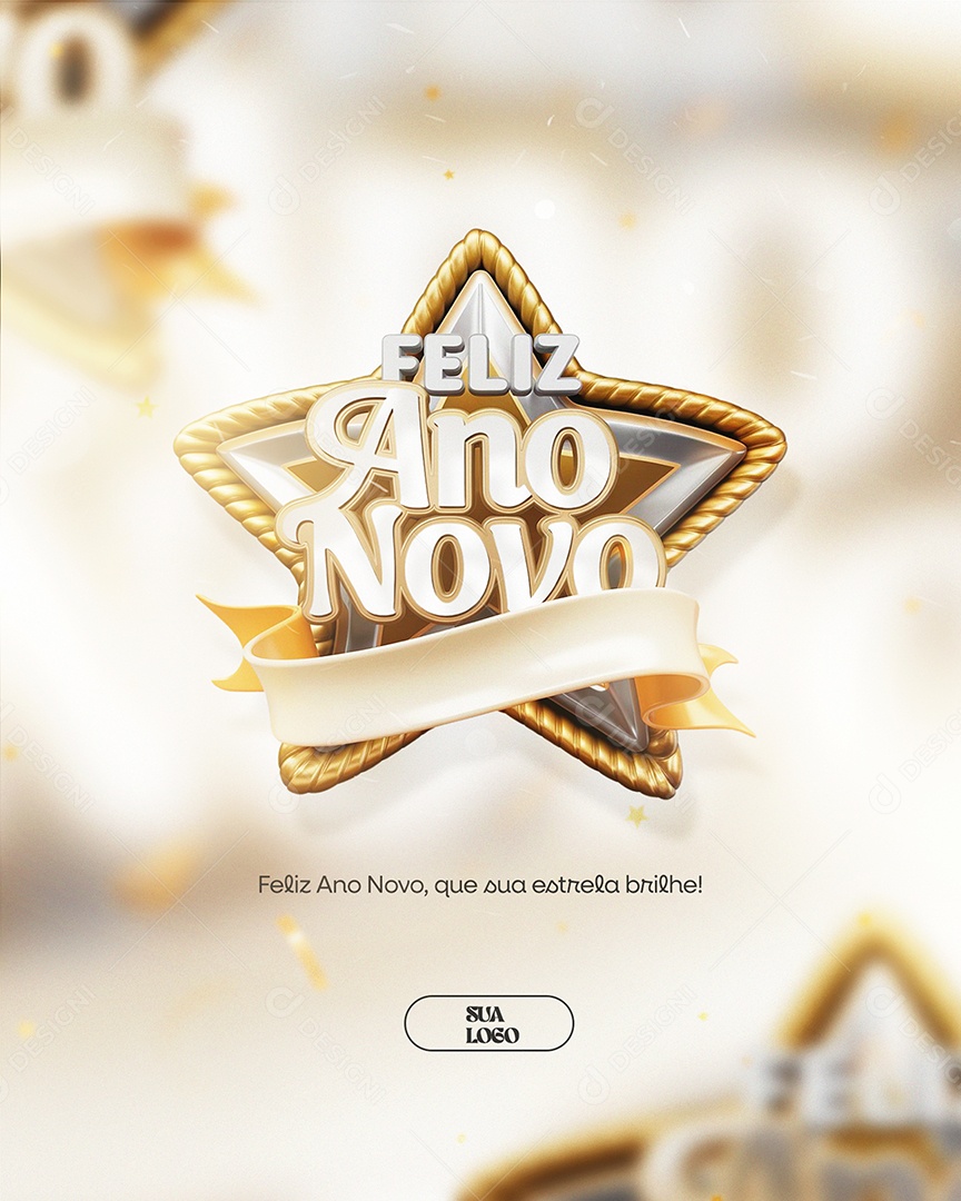 Feliz Ano Novo Brrilhe Social Media PSD Editável