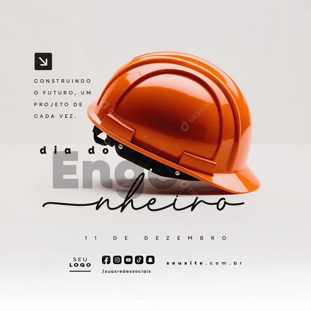 Dia do Engenheiro 11 de Dezembro Social Media PSD Editável