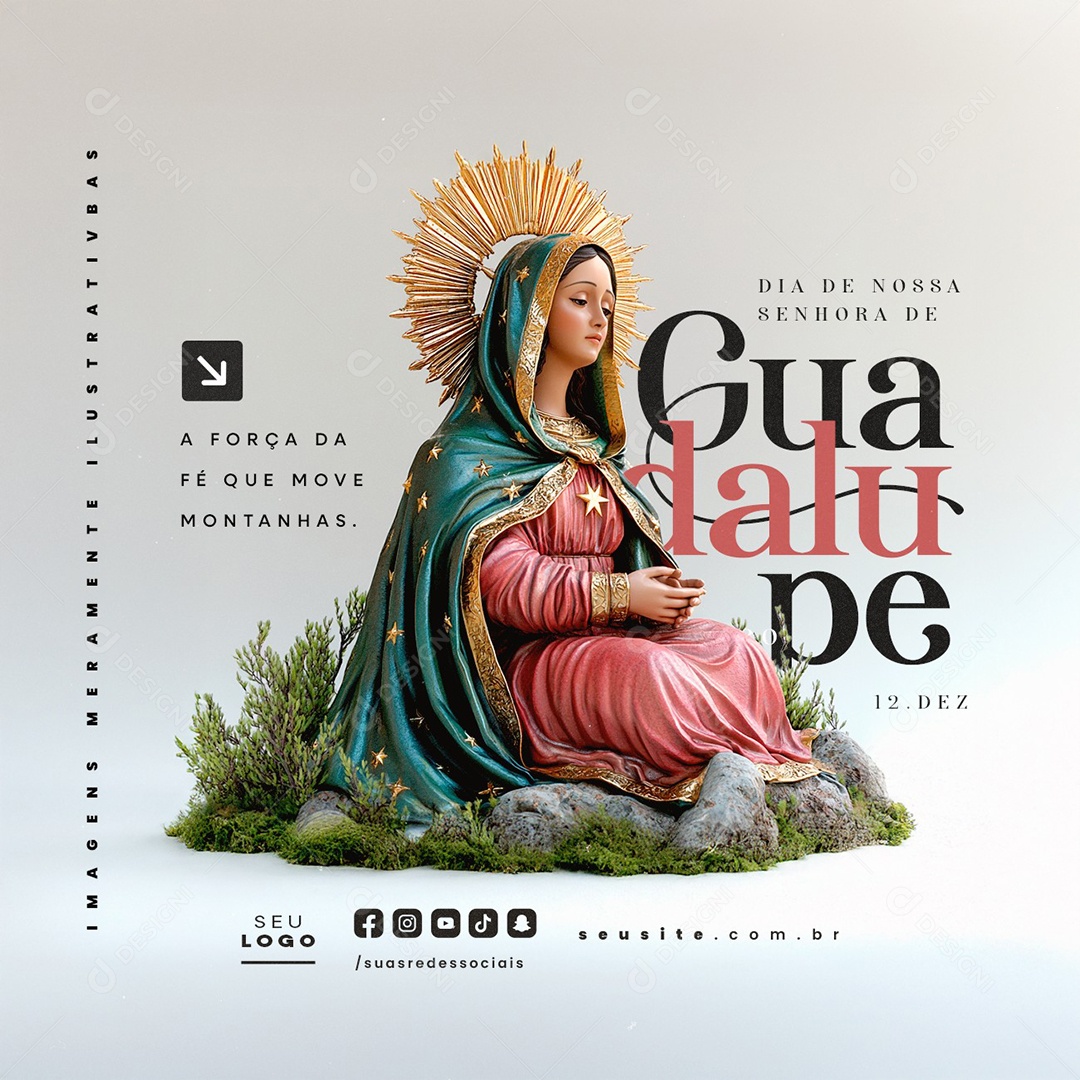 Dia de Nossa Senhora de Guadalupe 12 de Dezembro Social Media PSD Editável