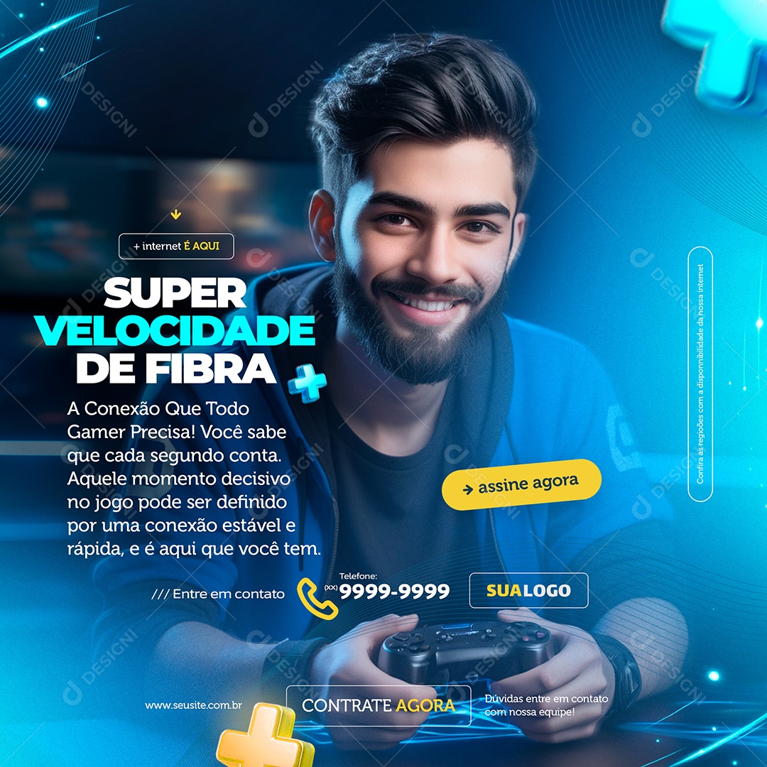 Plano Super velocidade de Fibra Social Media PSD Editáve