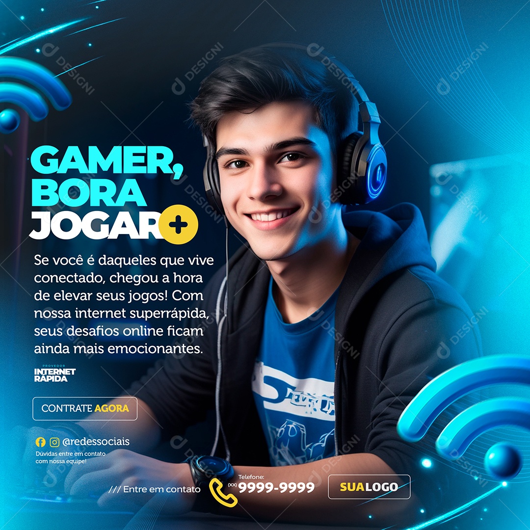 Plano Gamer bora Jogar Social Media PSD Editáve