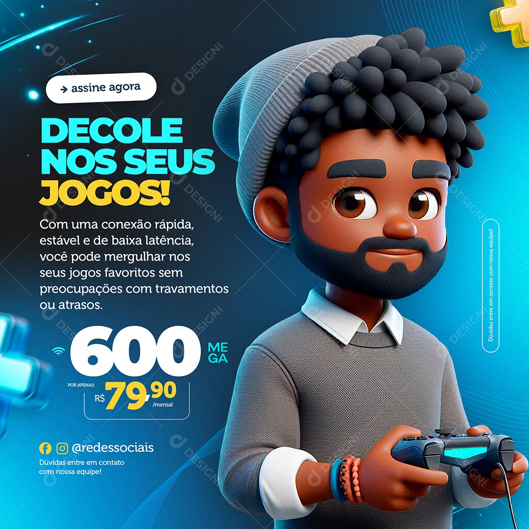 Plano Decole Nos Seus Jogos Social Media PSD Editáve