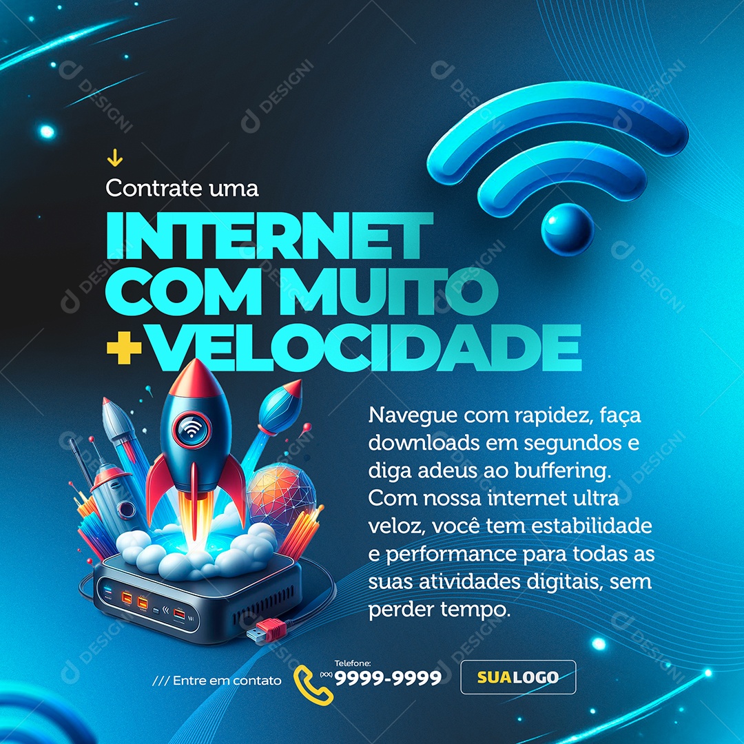 Internet With Lots of Social Speed Media PSD Edit