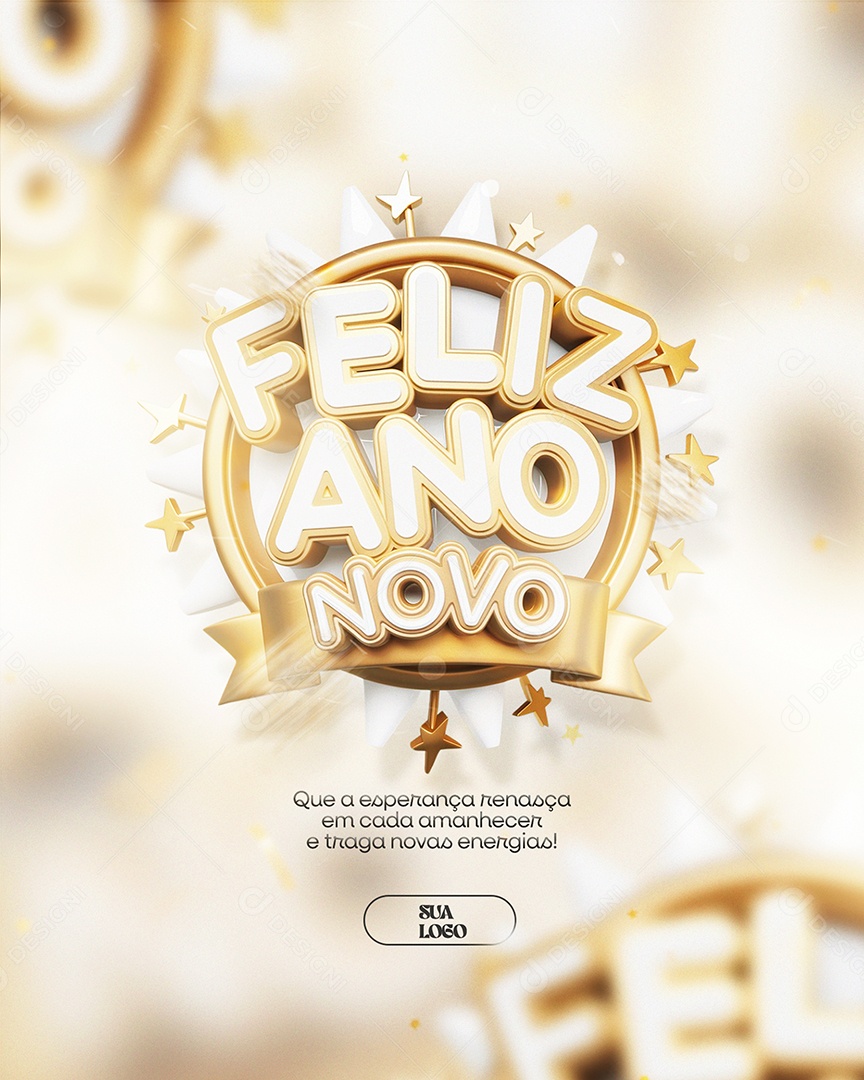 Feliz Ano Novo Que a Esperança Renaça Social Media PSD Editável