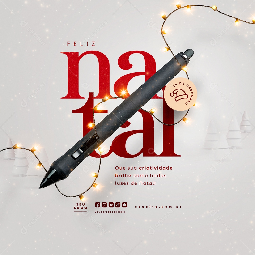 Feliz Natal 25 de Dezembro Social Media PSD Editável