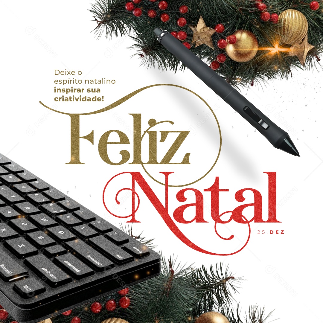 Feliz Natal 25 de Dezembro Deixe o Espírito Natalino Social Media PSD Editável