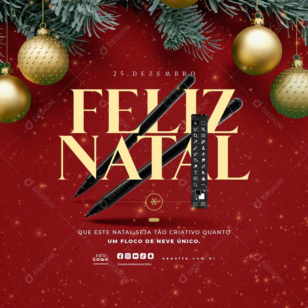 Feliz Natal 25 de Dezembro Um Floco de Neve Único Social Media PSD Editável