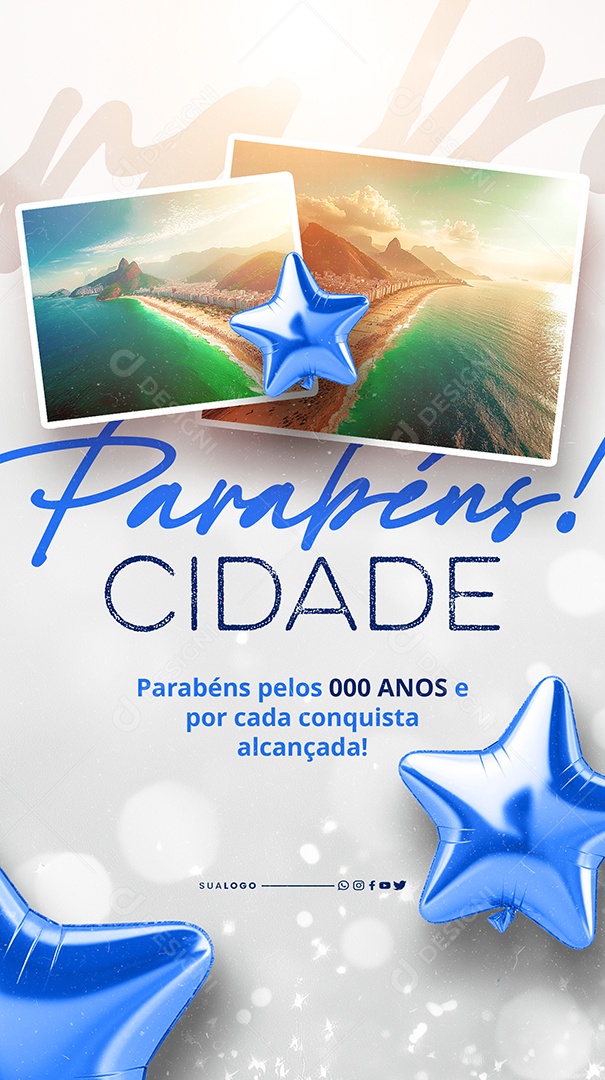 Story Parabéns Cidade Por Cada Conquista Abençoada Social Media PSD Editável