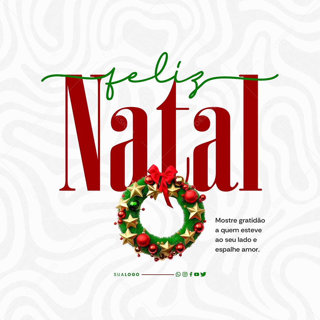 Feliz Natal 25 de Dezembro Social Media PSD Editável