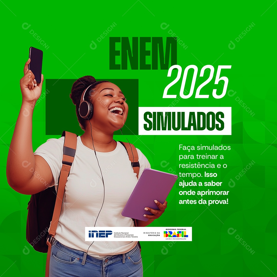 Simulados Enem 2025 Social Media PSD Editável