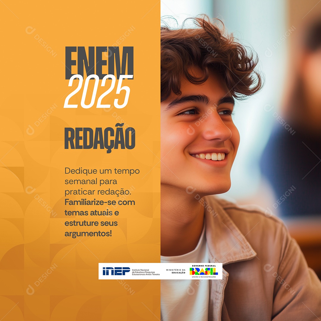 Simulados Enem 2025 Redação Social Media PSD Editável