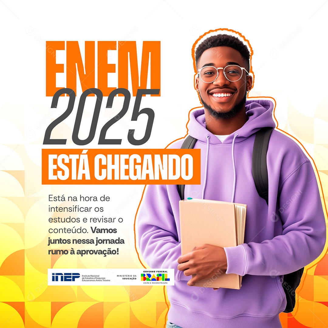 Simulados Enem 2025 Está Chegando Social Media PSD Editável
