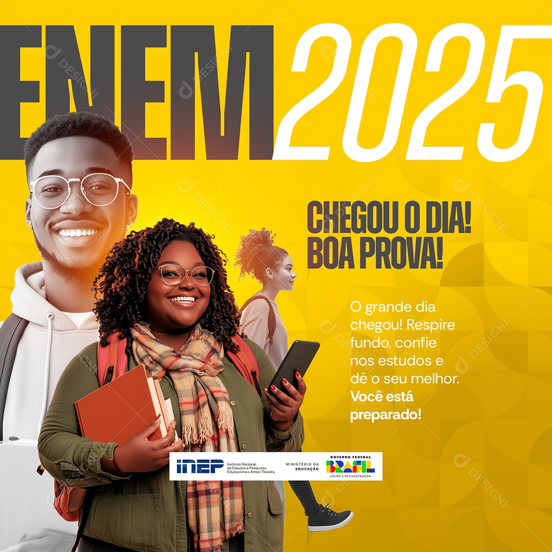 Simulados Enem 2025 Chegou o Dia da Prova Social Media PSD Editável