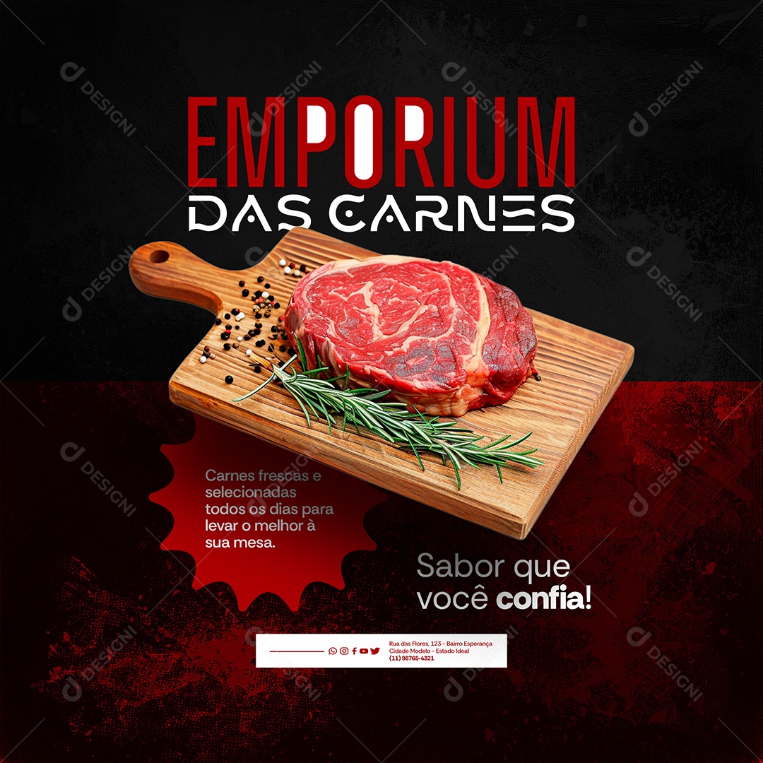 Açougue Emporium Das Carnes Social Media PSD Editável