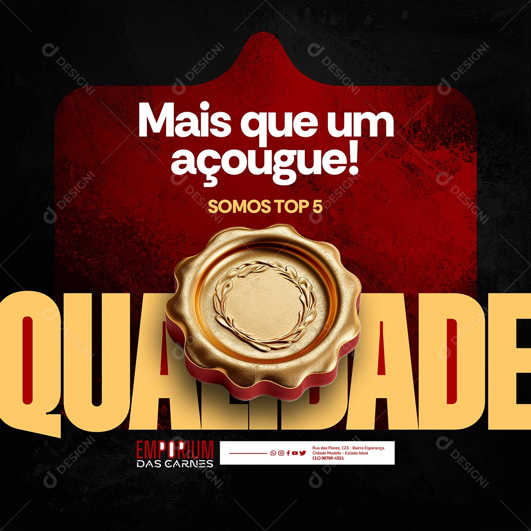 Açougue Mais Que Um Somos Tops Em Qualidade Social Media PSD Editável