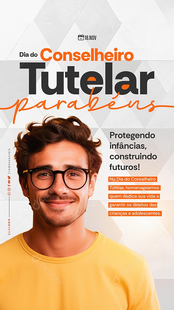 Story Dia do Conselheiro Tutelar 18 de Novembro Social Media PSD Editável