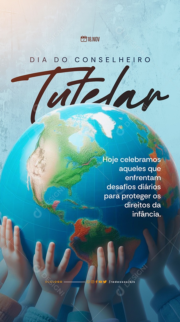 Story Dia do Conselheiro Tutelar 18 de Novembro Social Media PSD Editável