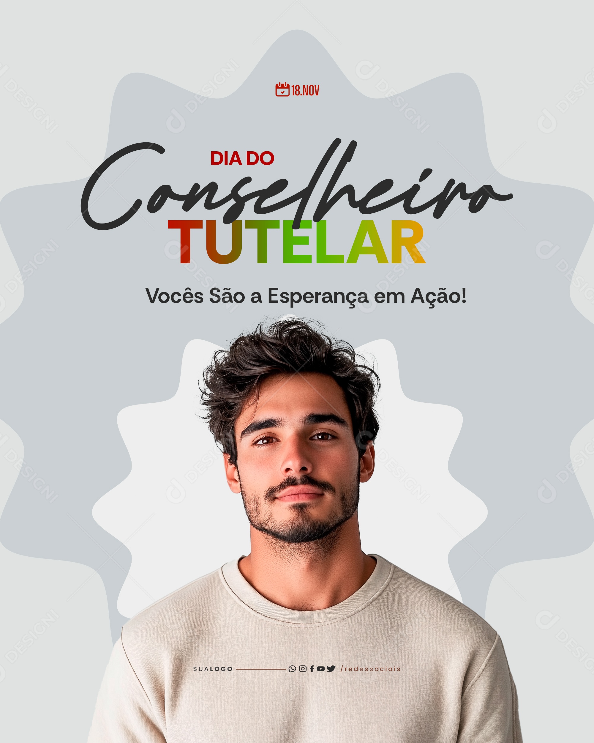 Story Dia do Conselheiro Tutelar Parabéns 18 de Novembro Social Media PSD Editável