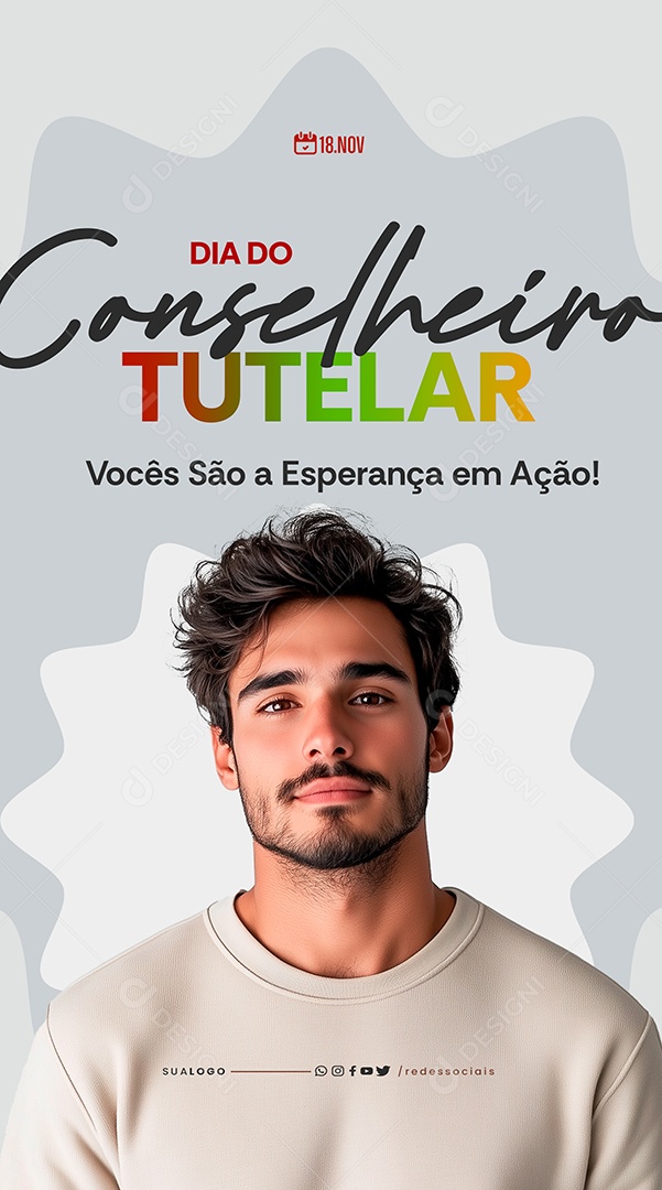 Story Dia do Conselheiro Tutelar 18 de Novembro Social Media PSD Editável