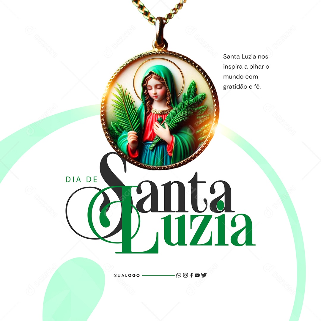 Dia de Santa Luzia 13 de Dezembro Social Media PSD Editável
