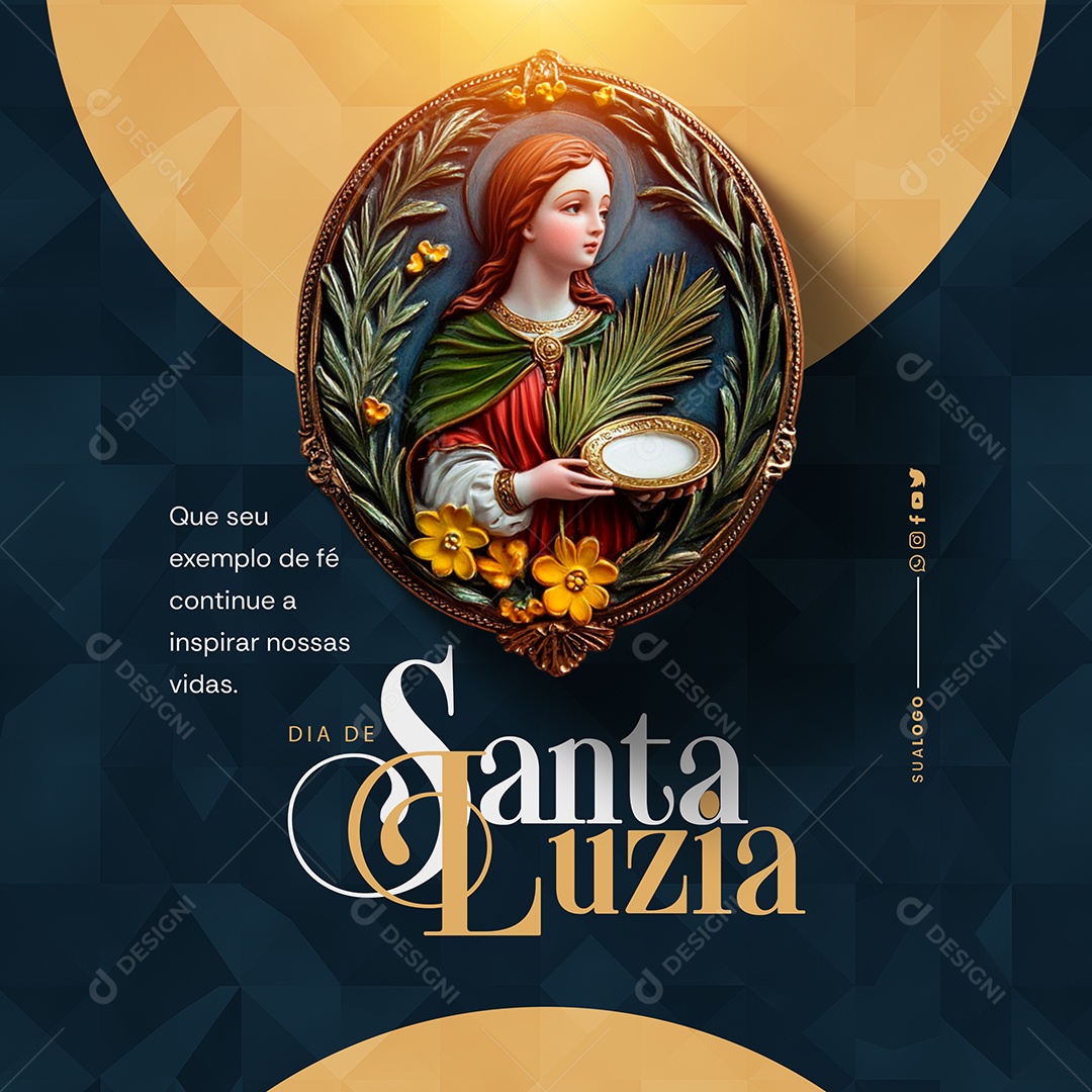 Day of Santa Luzia December 13 Social Media PSD Editable