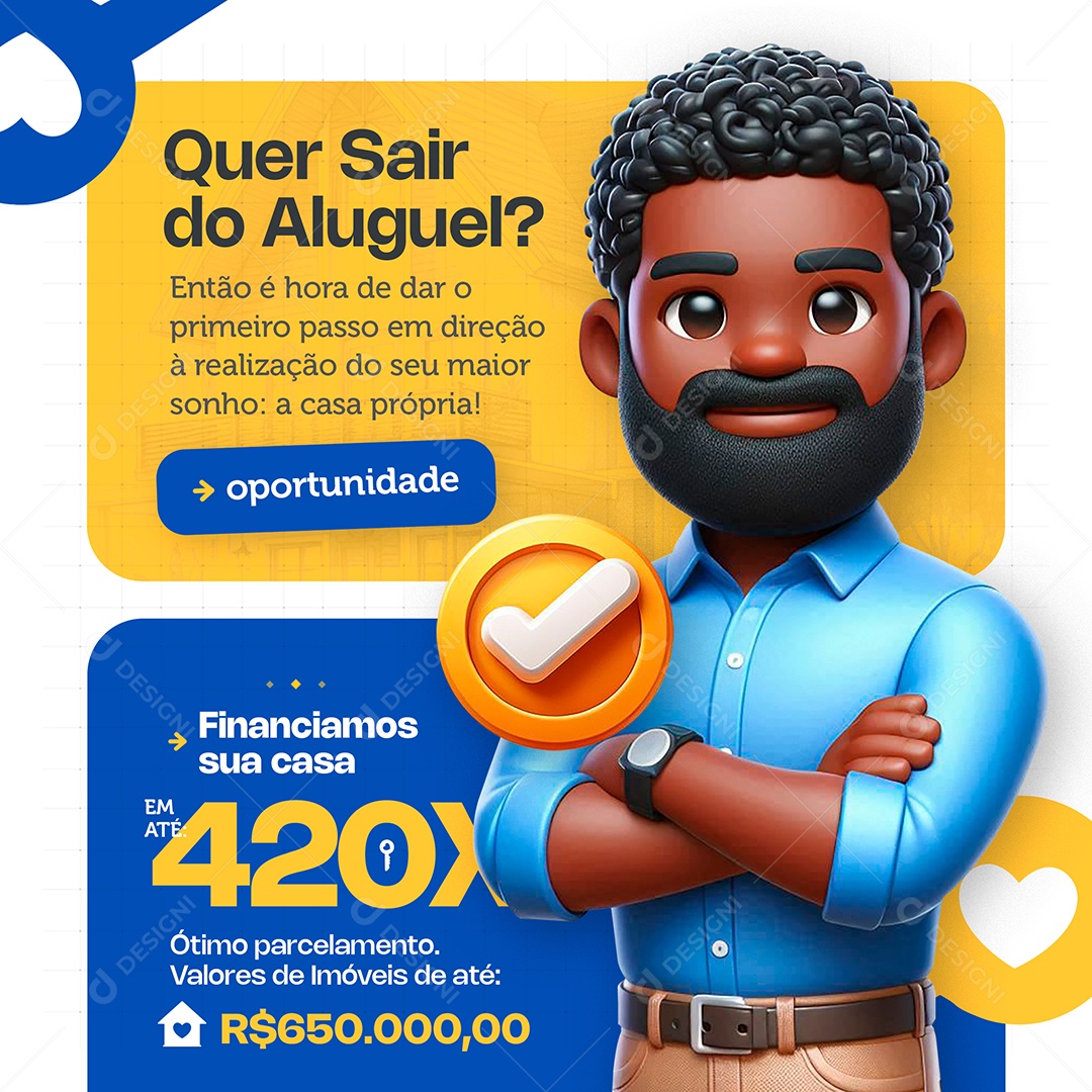 Imobiliária Financiamos Sua Casa Social Media PSD Editável