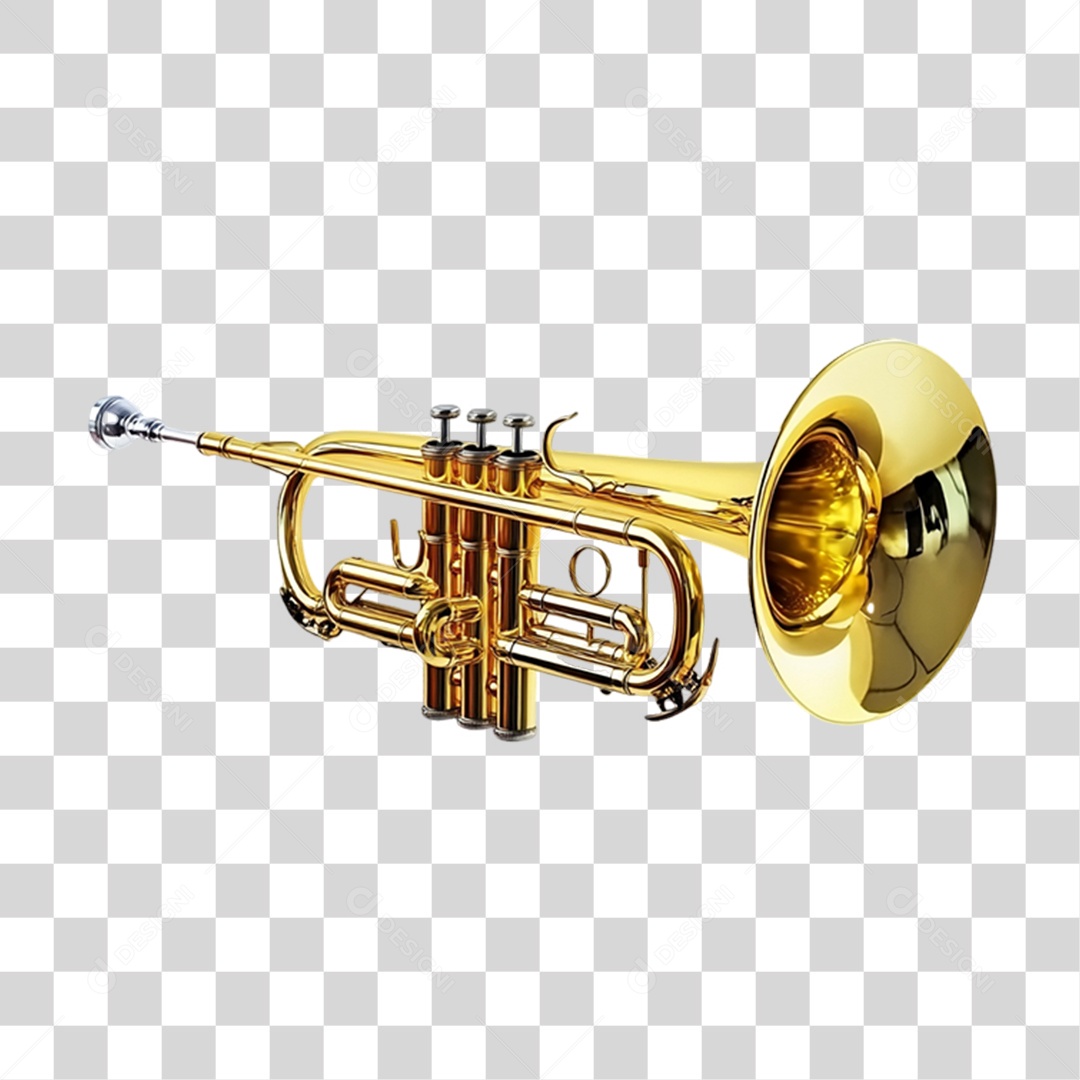 Elemento 3D Instrumento Trompete de Carnaval PNG Transparente