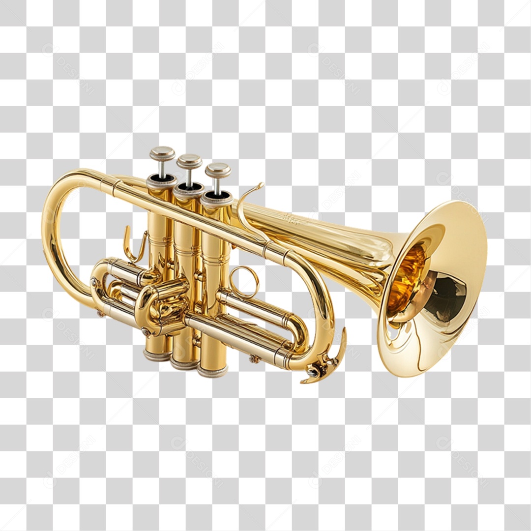 Elemento 3D Instrumento Trompete de Carnaval PNG Transparente