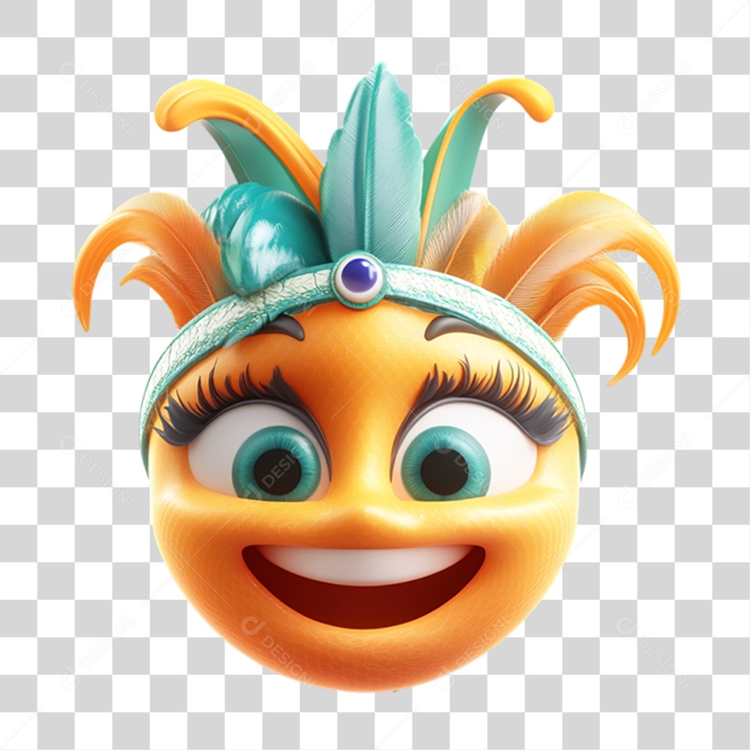 Emoji de Carnaval PNG Transparente